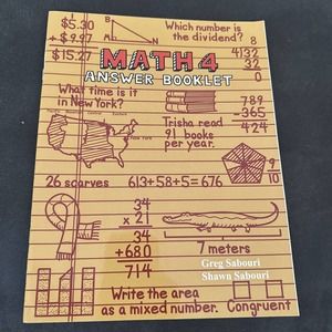 Teaching Textbooks Math 4 Answer Booklet Sabouri Paperback Like New